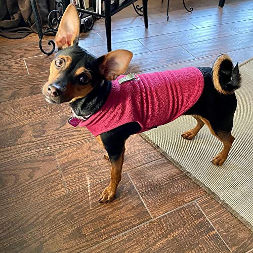 Fleece Vest Dog Sweater (Fuchsia / X-Small (Around 4-lb))