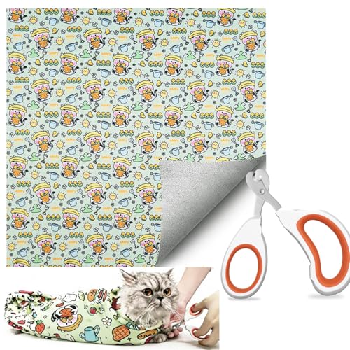 35.5‘’ Cat Grooming Wrap for Cutting Nails (XL-35.5'' / Cow)
