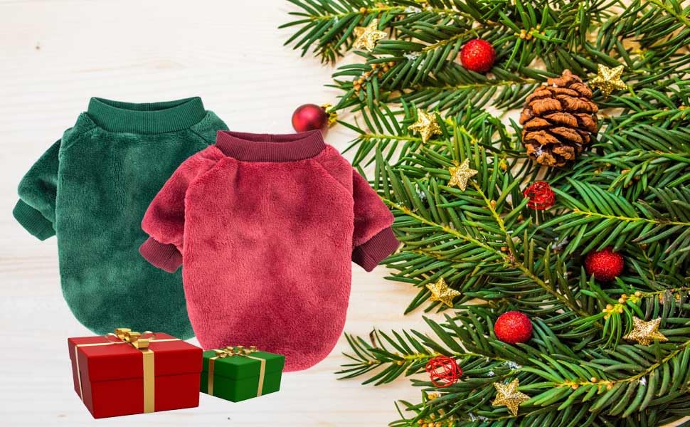 Christmas Dog Sweater (Dark red,Dark green / X-Small)