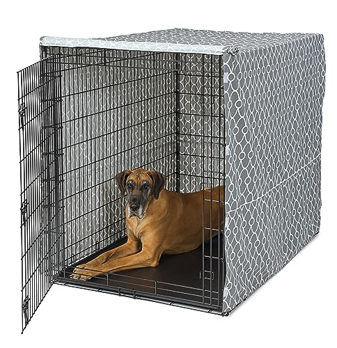 Dog Crate Cover (Gray Geometric Pattern / 24.8"L x 17.5"W x 19.5"H)