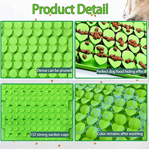 Large Silicone Snuffle Mat for Small Medium Large Dogs Slow Down Eating (Green-L (16.3x16.3in))