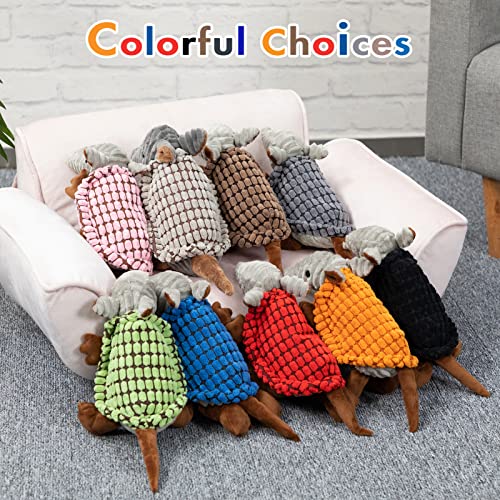 Armadillo Squeaky Puppy Dog Toys for Small Medium Dogs (8 IN / Black)