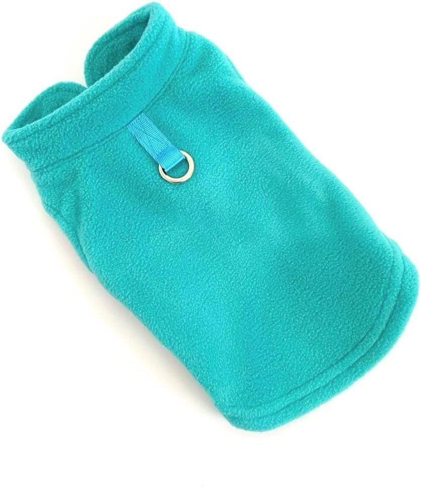 Dog Fleece Vest Sweater w (XXL (25-35lbs) / Turquoise)