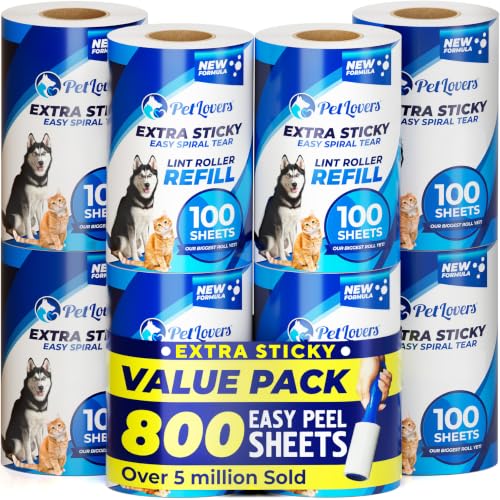 Extra Sticky Lint Roller Mega Value Set for Pet Hair Removal