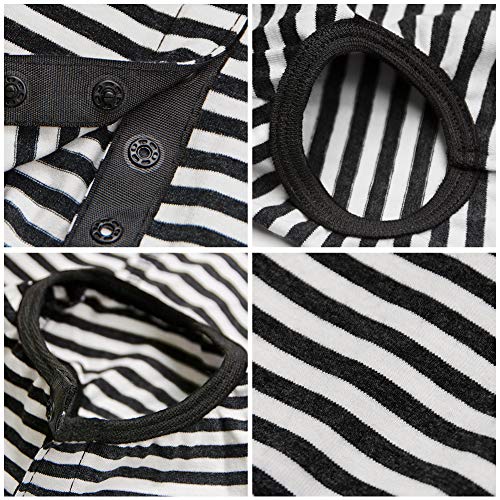 Dog’s Recovery Suit Post Surgery Shirt for Puppy (X-Large / black white stripe)