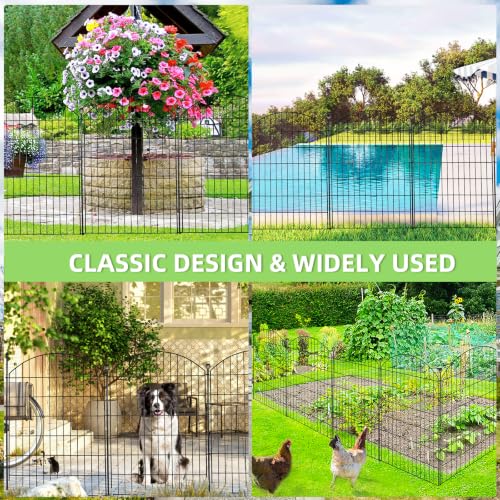 Decorative Garden Fence (Black / 40 in(H))