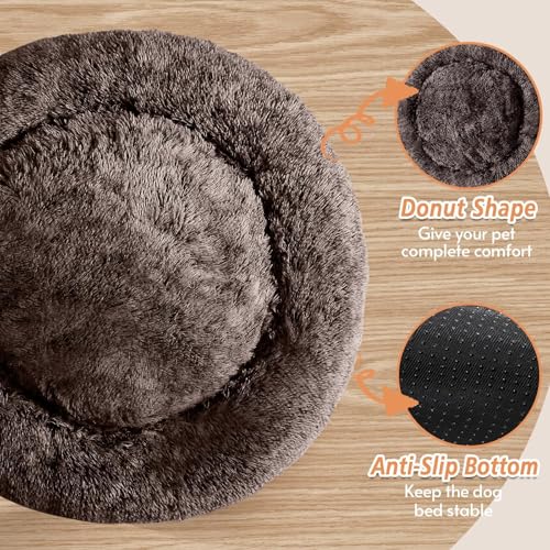 Calming Dog Bed Medium Size Dog (Chocolate / 31.0"L x 31.0"W x 8.0"Th)