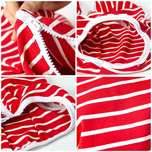 Dog’s Recovery Suit Post Surgery Shirt for Female Male Dog (3xl / red white stripe)