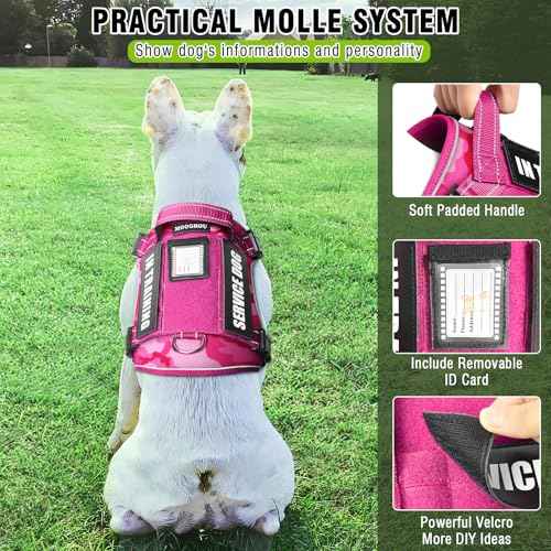 Tactical Service Dog Vest and Leash Set with 10 Patches Camo Pink S (Small / Camo Pink)
