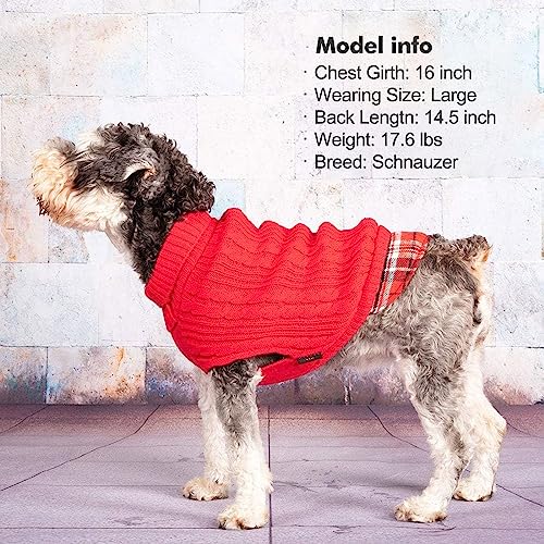 Dog Sweater for Small Dogs Turtleneck Thick Knit Pullover (Large (13-19lbs) / 2# Red)