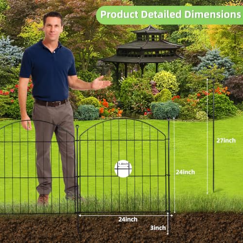 Decorative Garden Fence (Black / 24 in(H))