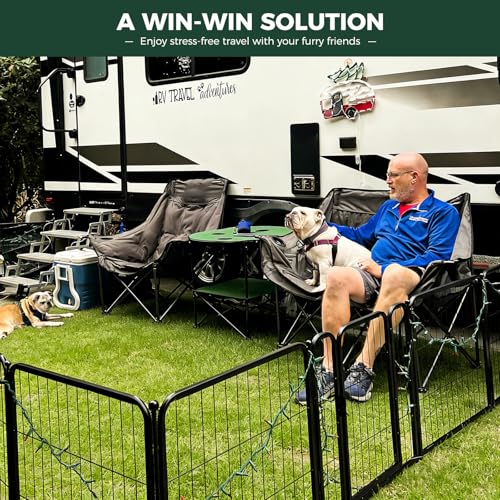 Rollick Dog Playpen with RV Step Grid (Black / 40"H)