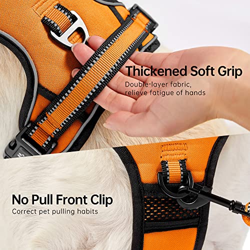 Reflective Dog Harness for Large Dogs (Orange / X-Large)