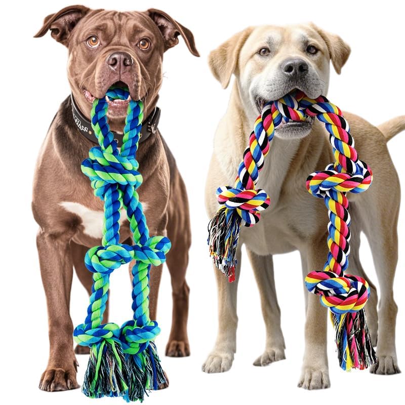 Dog Rope Toy for Large Dogs Heavy Duty Dog Chew Toys for Aggressive Chewers (2 Pack-Large / Large)