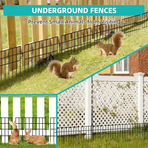 46 Panels Animal Barrier Fence (46 Panels-65.2ft(L)x13in(H) / Black)