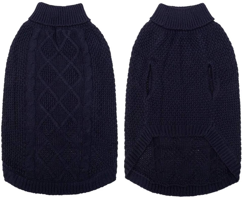 Turtleneck Dog Sweater (Medium/Large / Navy Blue)