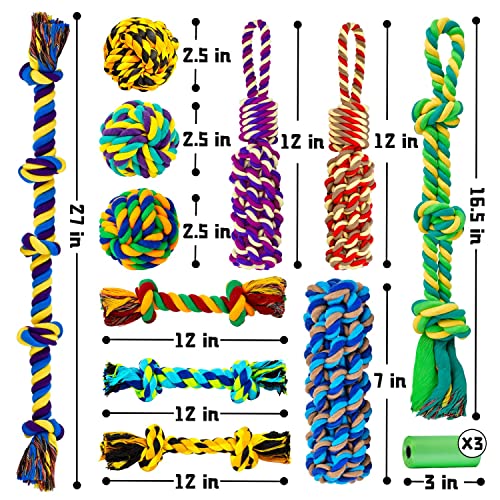 Dog Rope Toy for Medium Dogs (14 Packs / Large)