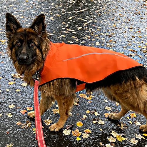 Dog Raincoat Adjustable Waterproof Reflective Rain Jacket for Small Medium Large Dogs (XS Chest 17"-23" / Orange)