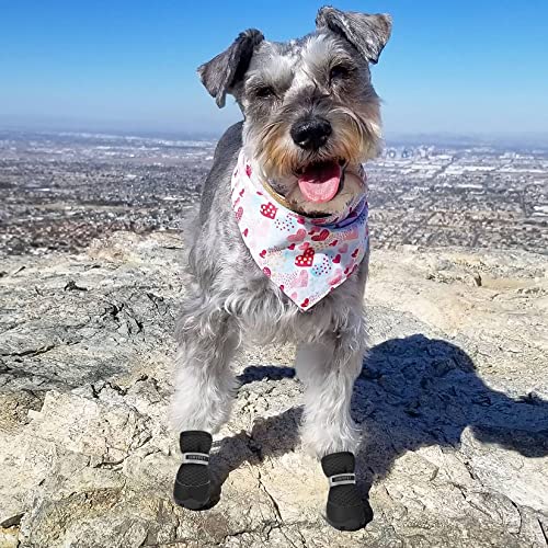 Dog Shoes for Small Dogs Hot Pavement Puppy Dog Boots & Paw Protectors (Black / size 2: 1.59"x1.18"(L*W))