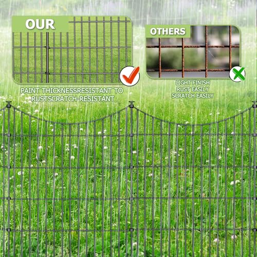10‑Panel No‑Dig Garden Fence with Gate (10pc 23.6 ft(L) X 32 in(H) with Gate-Concave)