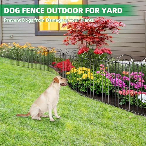 25 Panels No Dig Decorative Garden Fence (25 Pieces, 24in(H) x 50ft(L) / Black)