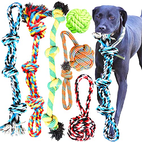 6 Pack Large Dog Rope Toys (Multicolored / 6 Piece Assortment)
