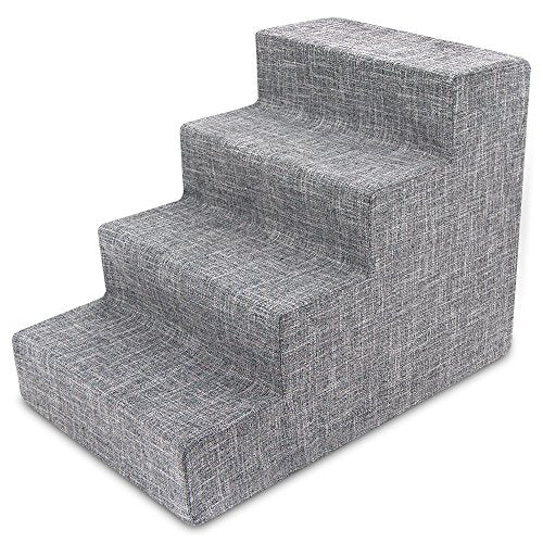 Dog Stairs & Steps (Ash Gray Linen / H: 18 Inches)