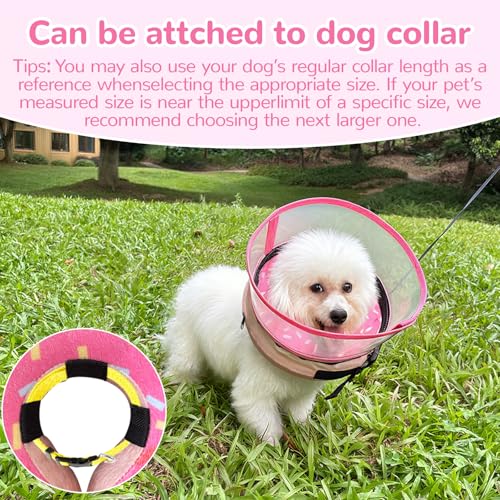 Inflatable Dog Cone Collar with Anti (Donut Pink / S(Neck:4-6.5''))
