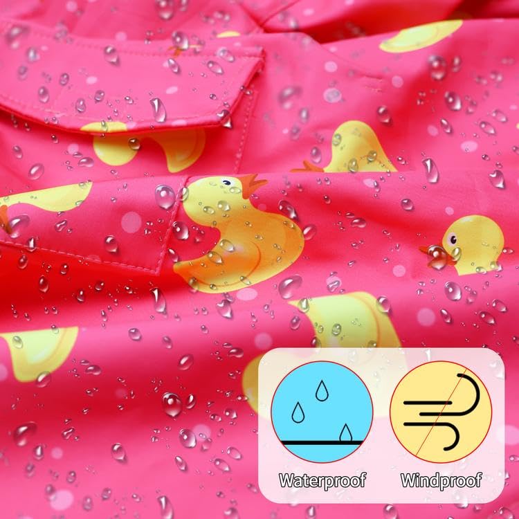 Large Dog Raincoat (Medium / Pink Duck)