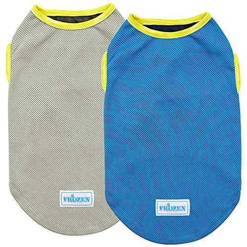 2Pack Dog Shirt for Large Dogs Soft Breathable T (XX-Large (40-55lbs) / 5# Blue+Grey)