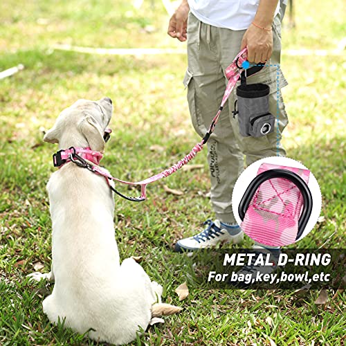 Tactical Bungee Shock Absorbing No Pull Dog Leash (Pink Camo)