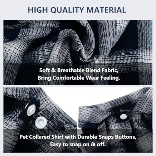 Dog Shirt Pet Plaid Clothes Shirt T (L-(9-17lb)-Chest~17.7" / Blue)