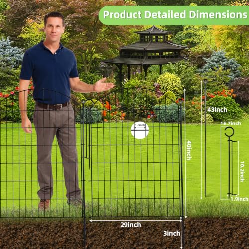 Decorative Garden Fence (Black / 40 in(H))