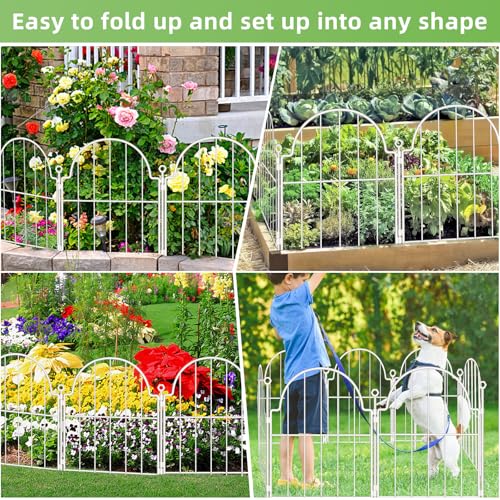 30 Pack White Decorative Garden Fence (White / 17 in(H))