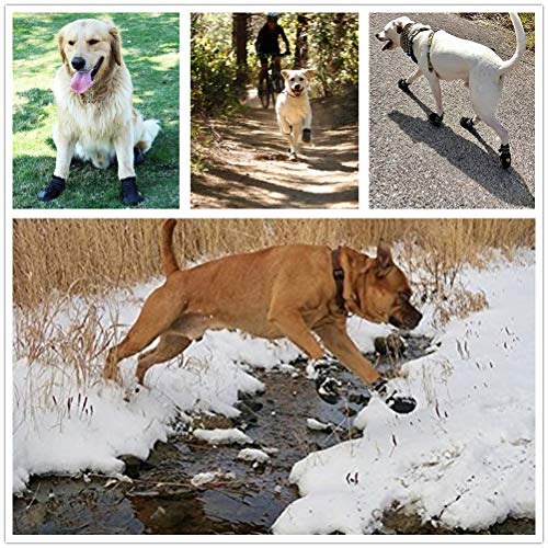 Waterproof Dog Boots (Size 4: (2.56"x2.36")(L*W) for 31-40 lbs / Black)