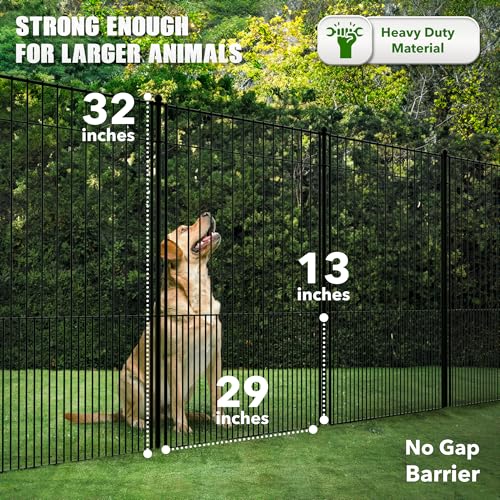 Tall Fence Panels (29” L x 32” H (5 Panels) / Black)