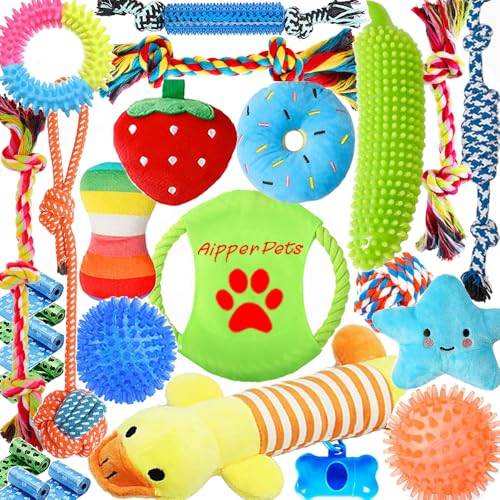Dog Toys 25 Pack for Fun and Teeth Cleaning