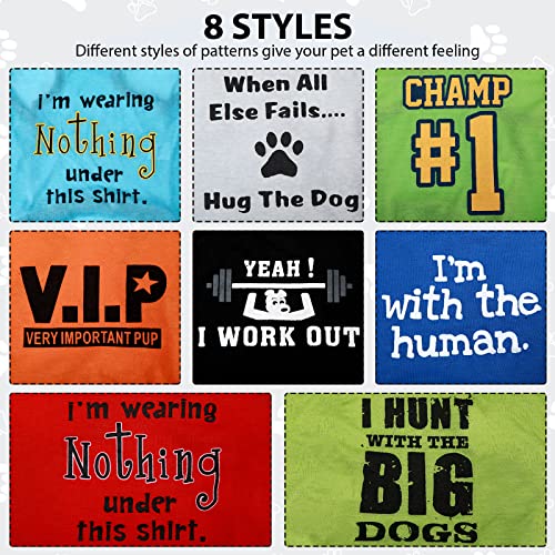 8 Pcs Dog Clothes for Small Dogs Boy Summer Shirts Soft Breathable Chihuahua Yorkie Cute Pattern Sleeveless Puppy Cat Tank Vest Fit for Mini and Medium Dogs (Small)