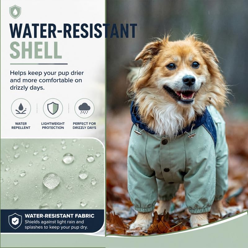Dog Raincoat Full (L-Back(13.4-15.3″) | Weight(16-22lbs) / navy)