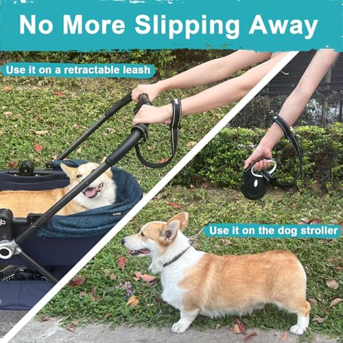 Dog Leash Wrist Strap (Black, Black / 2 Packs)