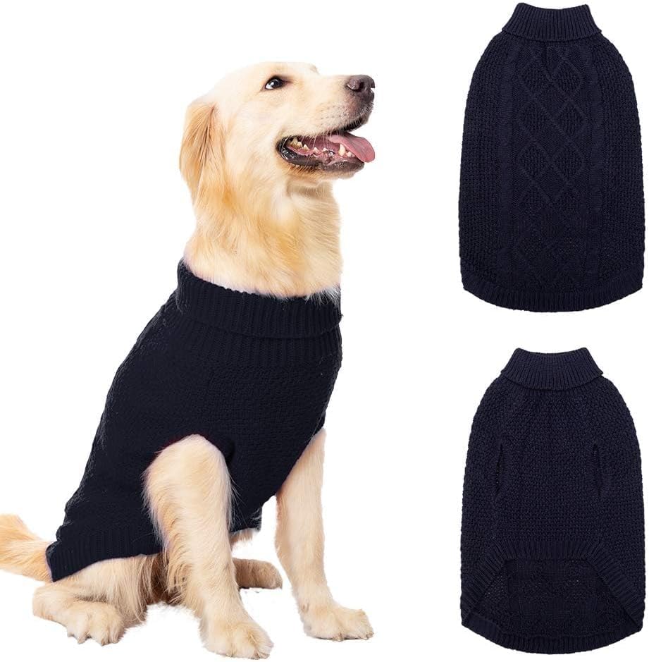 Turtleneck Dog Sweater (Medium/Large / Navy Blue)