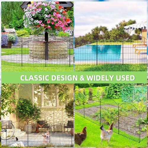Decorative Garden Fence (Black / 32 in(H))