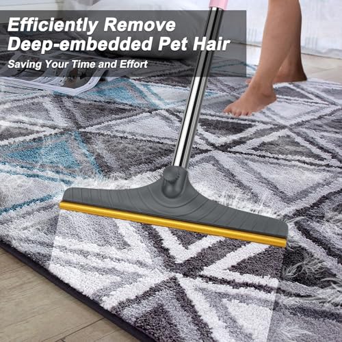 Carpet Rake for Pet Hair Removal (Gray)