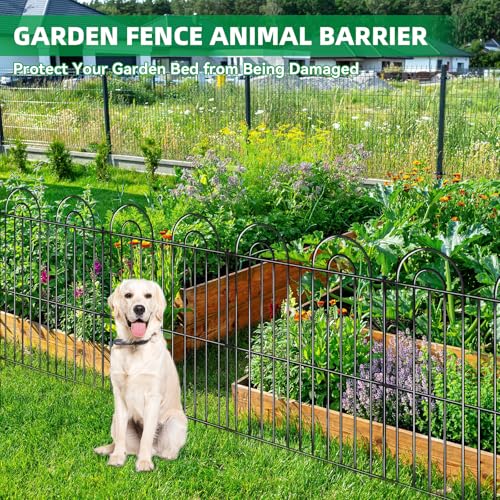 25 Panels No Dig Decorative Garden Fence (25 Pieces, 32in(H) x 50ft(L) / Black)