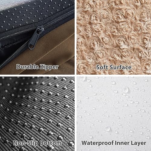 Orthopedic Washable Dog Bed (Beige Coffee / 48.0"l x 35.0"w x 7.5"th)