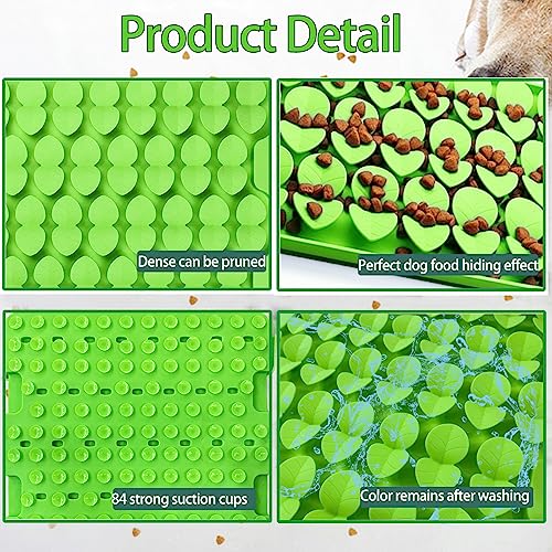 Small Silicone Snuffle Mat for Small Dog Puppy Cat Slow Down Eating (Green-S (8.1x7.5in))