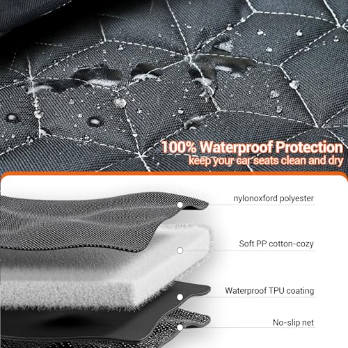 Dog Car Seat Cover (Medium-54" / Bench-Black)