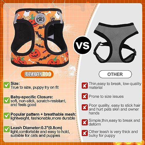 Halloween Dog Harness Medium Sized and Leash Set (XSmall(Chest Girth 13" - 14.5") / Halloween)