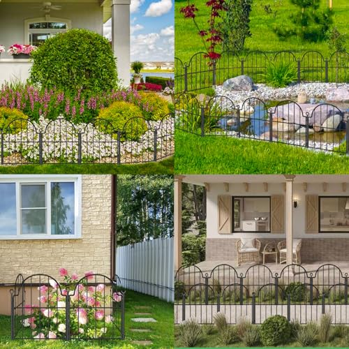 Decorative Garden Fence (Black / 17 in(H))