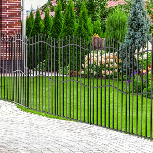 No Dig Garden Fence 48" H x 18'L Decorative Yard Dog Outdoor Panels (48 in(H) X 18 ft(L))